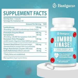 lumbrokinase & serrapeptide 1,200,000 luk